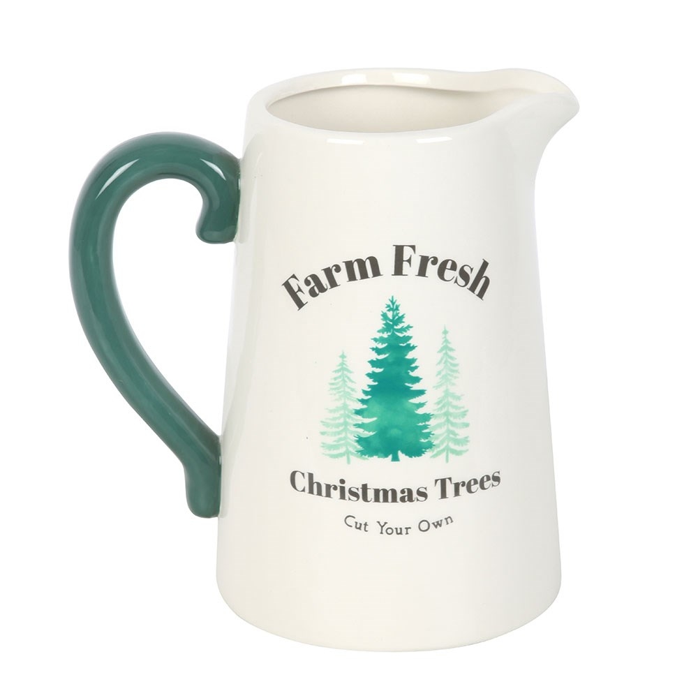 Something Different - Farm Fresh Christmas Trees Ceramic Flower Jug - Multicolours
